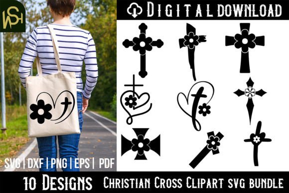 Christian Cross Clipart SVG Bundle for Graphics and Crafts
