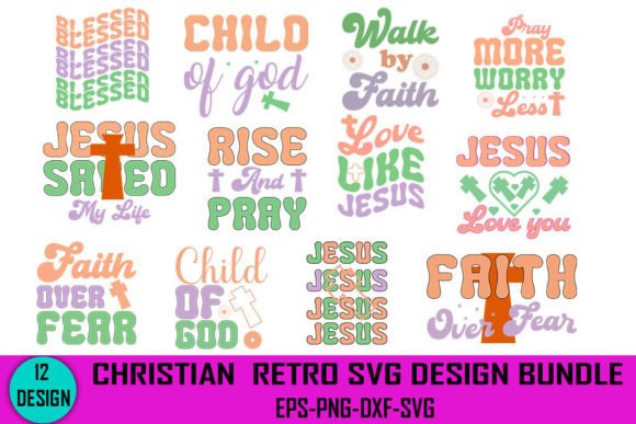 Christian Retro SVG Design Bundle for Graphics & Crafts