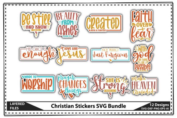 Christian Stickers SVG Bundle: Graphics for Faith-Focused Crafts