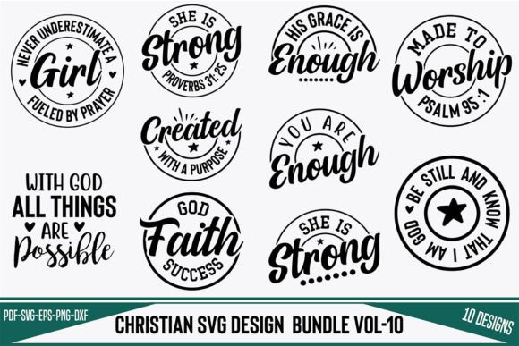 Christian SVG Design Bundle Vol-10: Graphics & Crafts for Your Shop