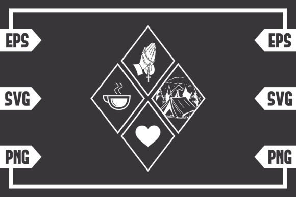 Coffee Jesus Heart and Camping Tent Graphics