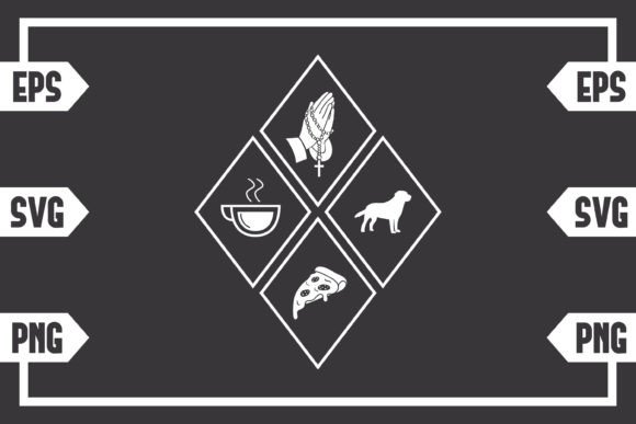 Coffee Jesus Pizza and Dog Graphics for Crafts