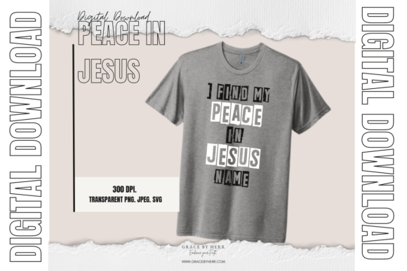 Peace in Jesus Christian Graphics Print Templates