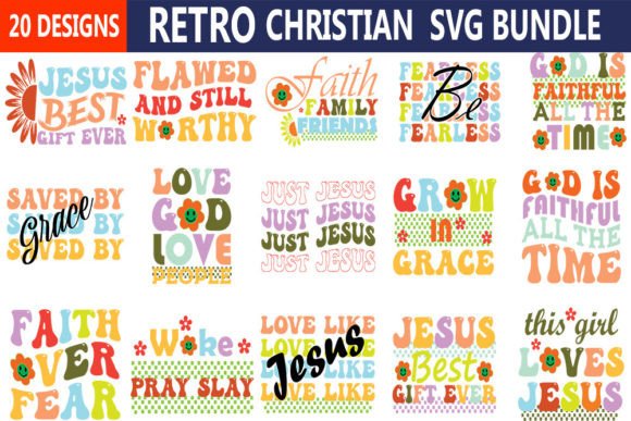 Retro Christian Svg Bundle: Graphics and Crafts