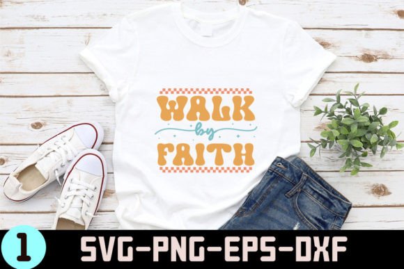 Walk by Faith – Christian Quotes Retro S